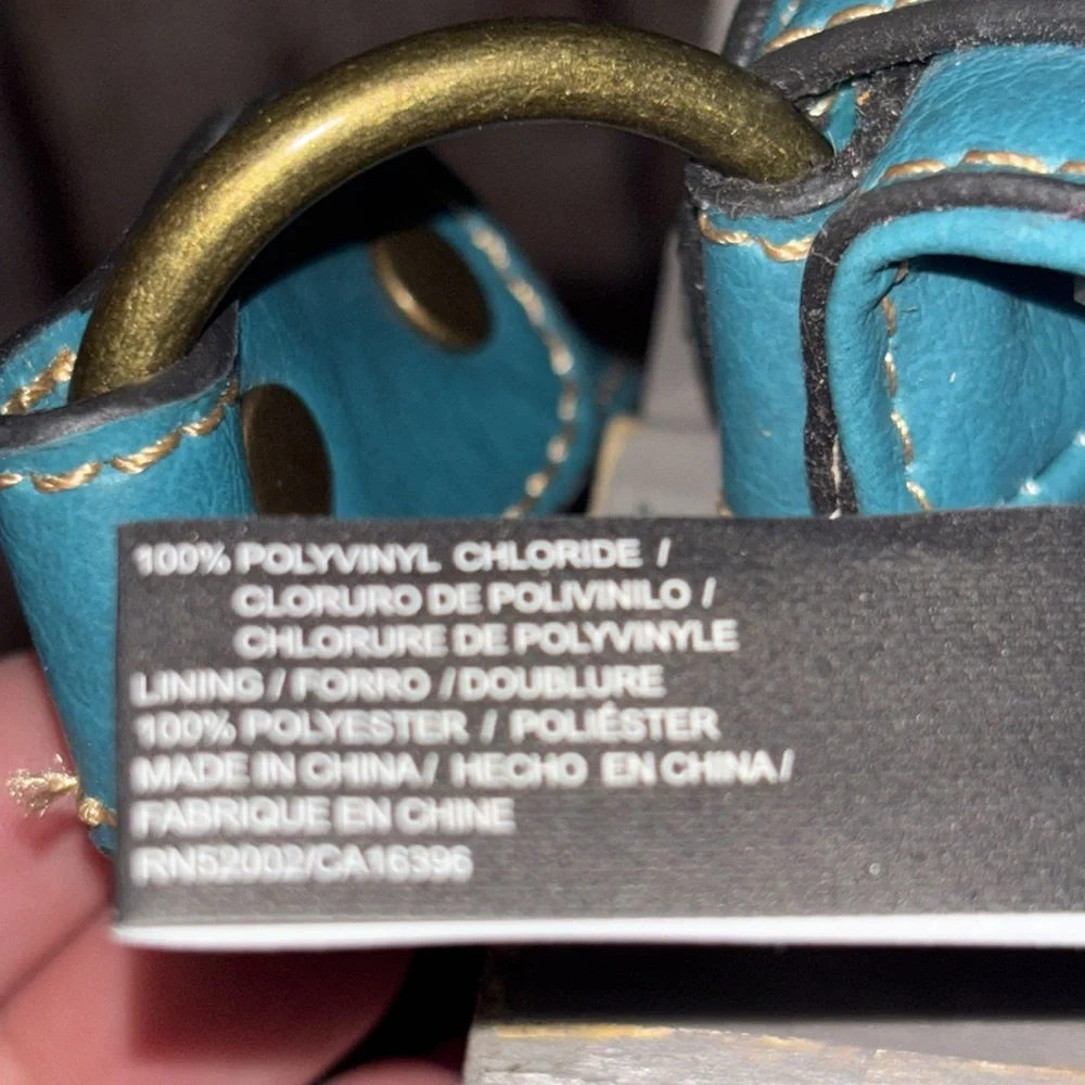 *SOLD on EBAY  by Liz Claiborne Teal Crossbody Bag w/brushed gold hardware - Picture 12 of 12